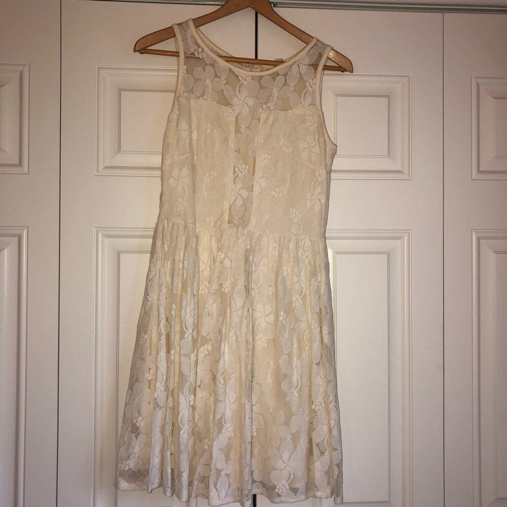 Ivory Floral Lace Dress